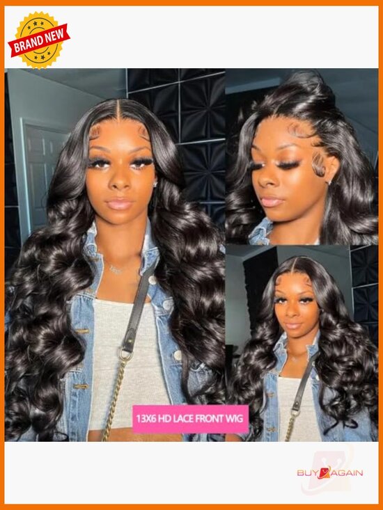 180% Density Body Wave Lace Front Wig Human Hair 13x6 Pre Plucked 32 Inch main image 4